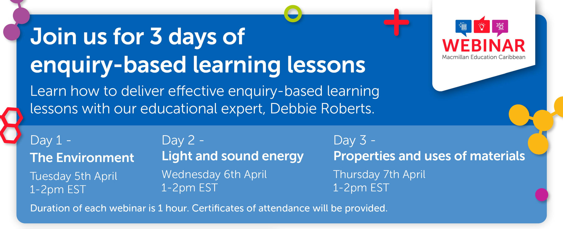 3 Days of Enquiry-based learning webinars with Debbie Roberts